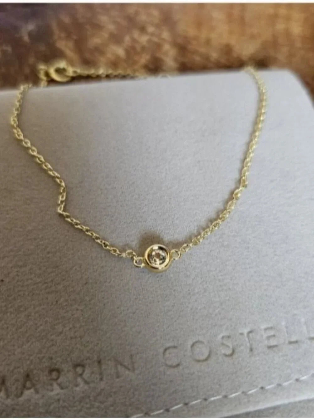 Marrin Costello Soleil Bracelet Gold Bezel Topaz Dainty Minimalist NWT - Picture 11 of 16